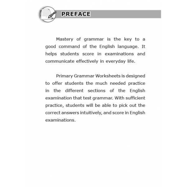 Primary Grammar Worksheets 1