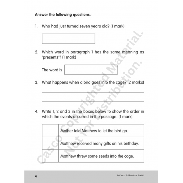 English Comprehension Worksheets Primary 1