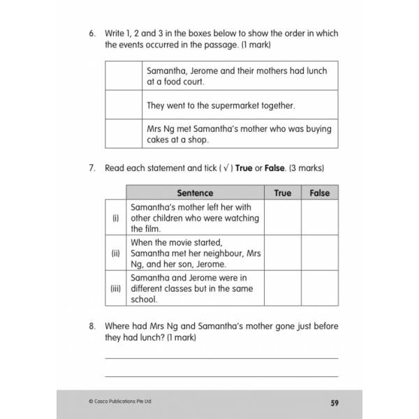 English Comprehension Worksheets Primary 2