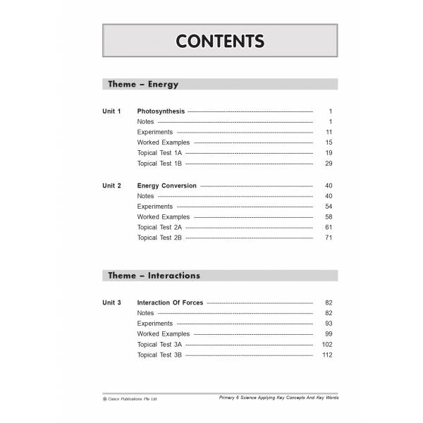 Science Applying Key Concepts & Key Words Primary 6 - 2nd Edition