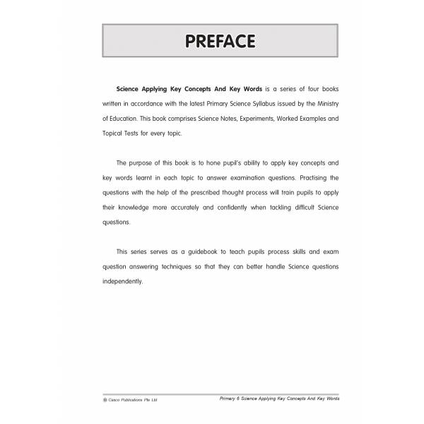 Science Applying Key Concepts & Key Words Primary 6 - 2nd Edition