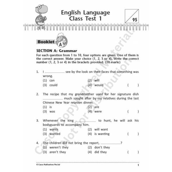English 10 Class Tests Primary 4