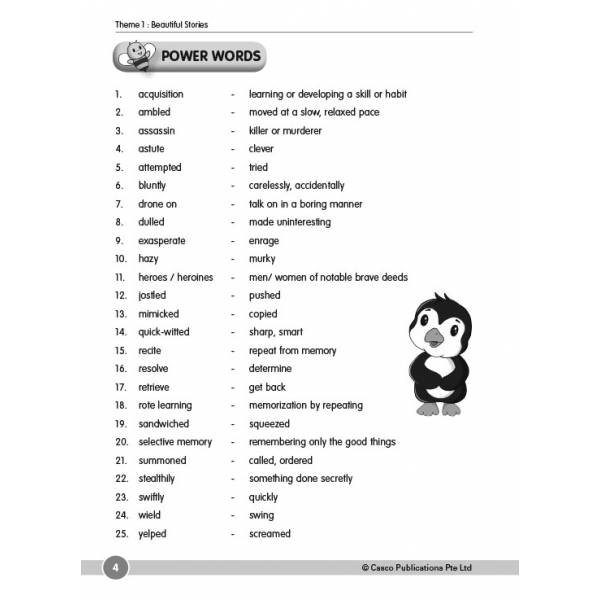 English Vocab Workbook for Creative Writing 4