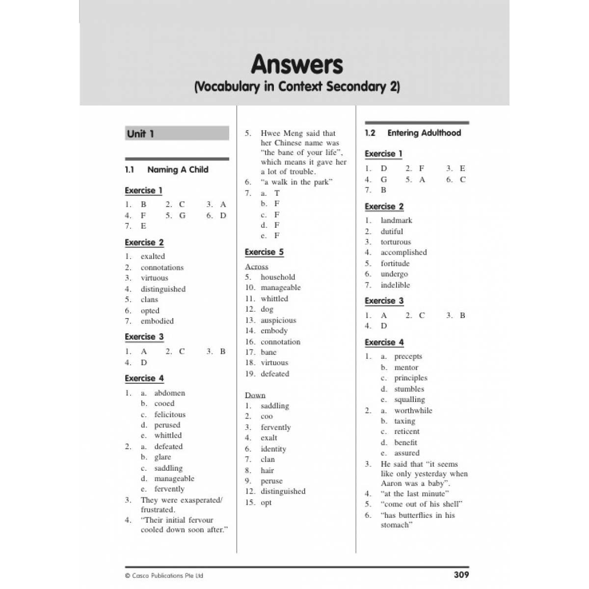 Secondary 2 Vocabulary in Context