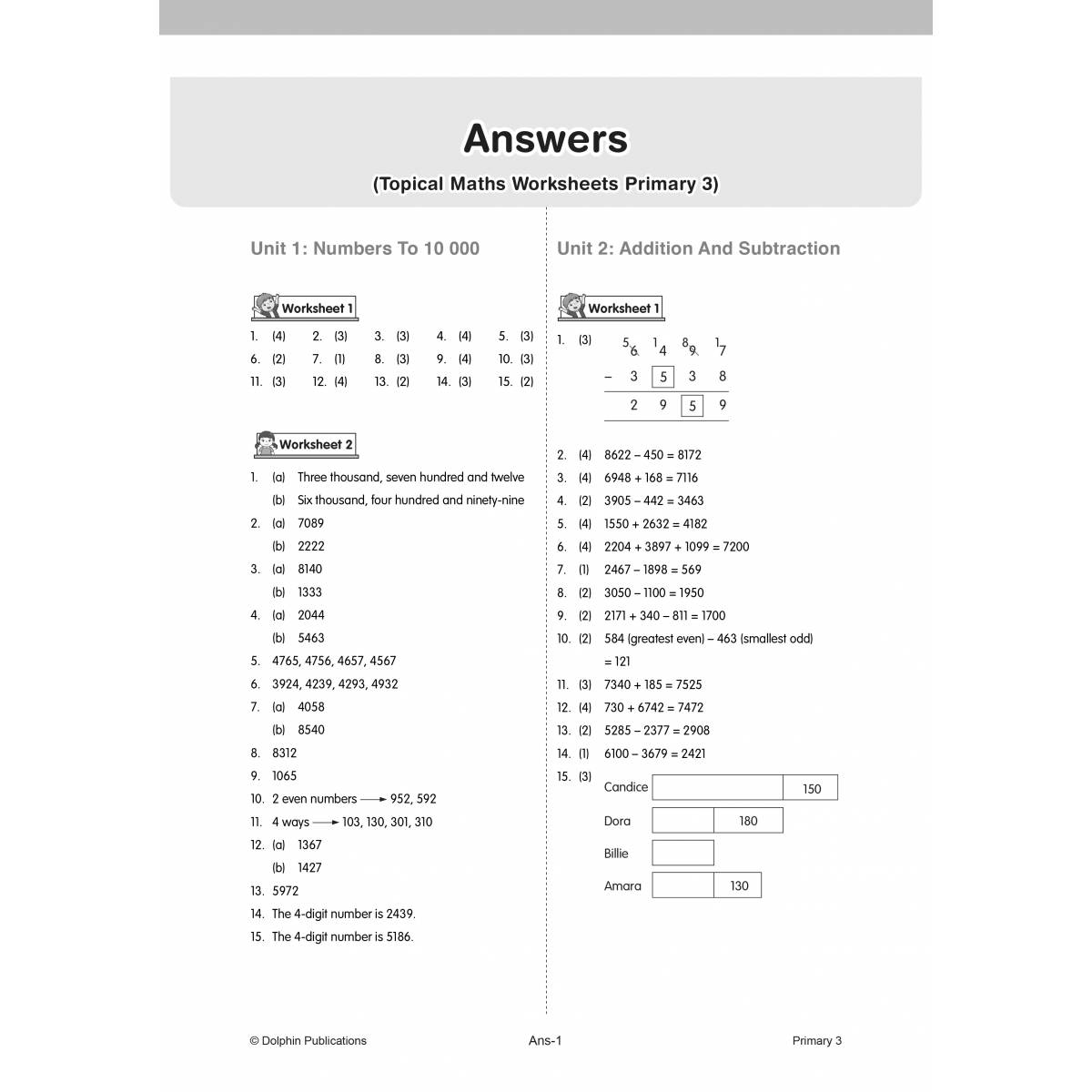 Primary 3 Math Questions Topical Maths Worksheets Primary 3 (Pack)