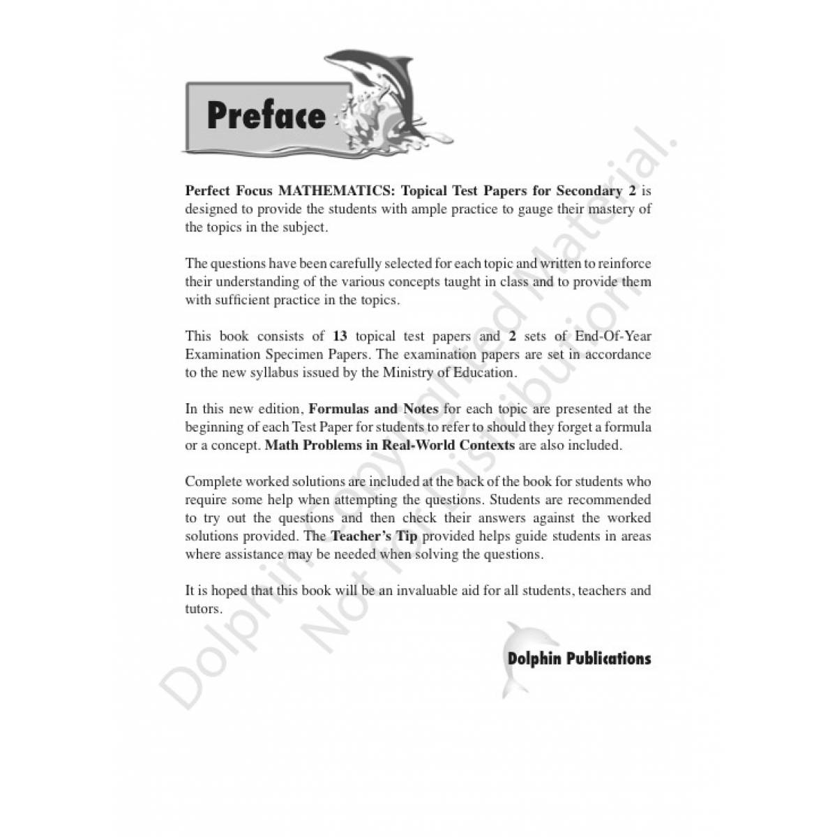 Secondary 2 Perfect Focus Mathematics Topical Test Papers - Revised ...