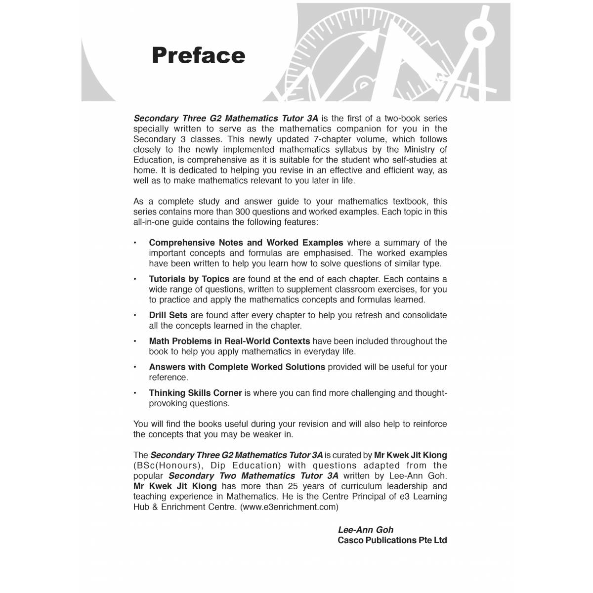 Secondary 3A Mathematics Tutor (G2)