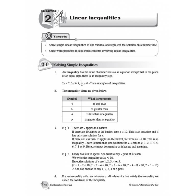 Secondary Mathematics Tutor 2A