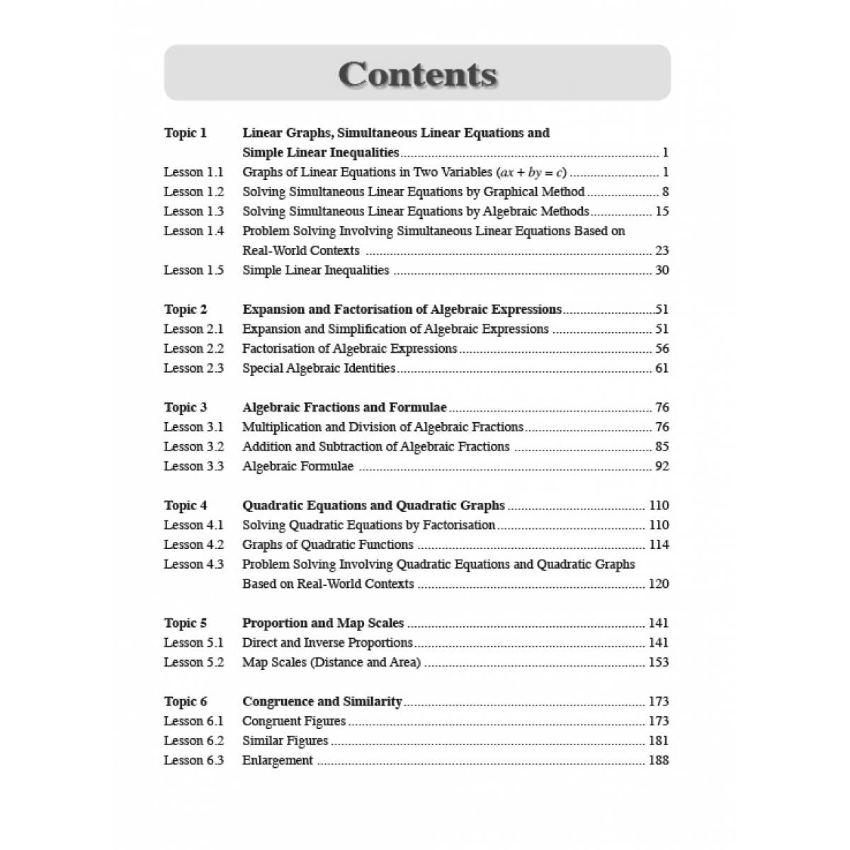Secondary 2 Mathematics Topical Guide Revised Edition 2021