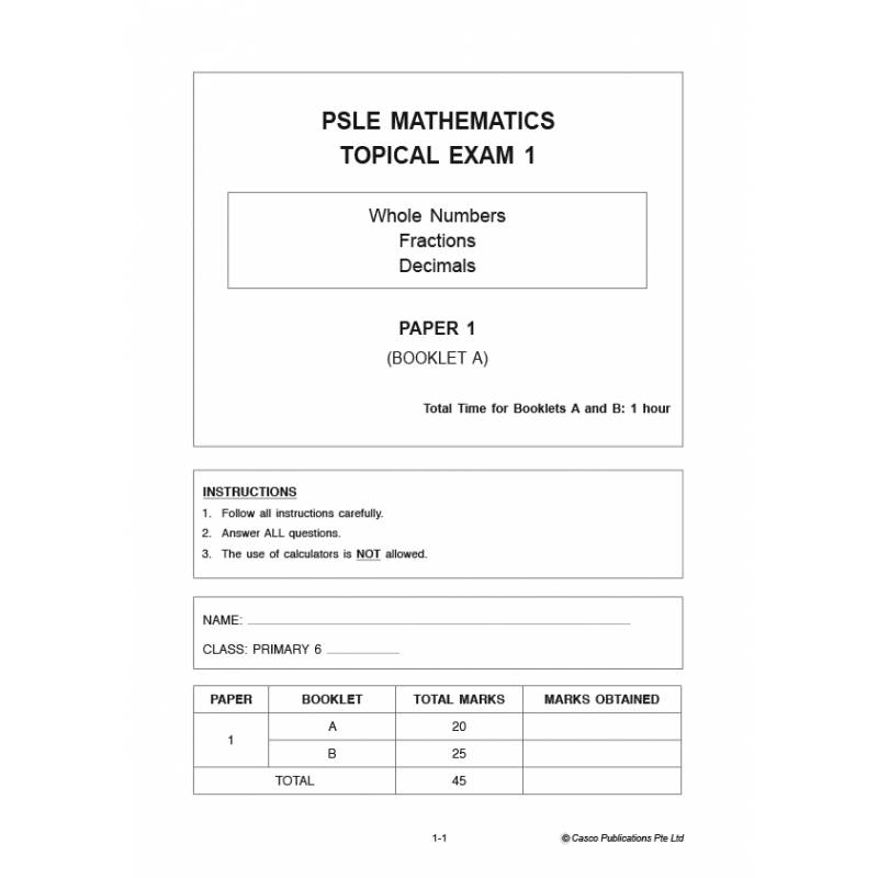 PSLE Examination Questions Topical Mathematics (Pack)